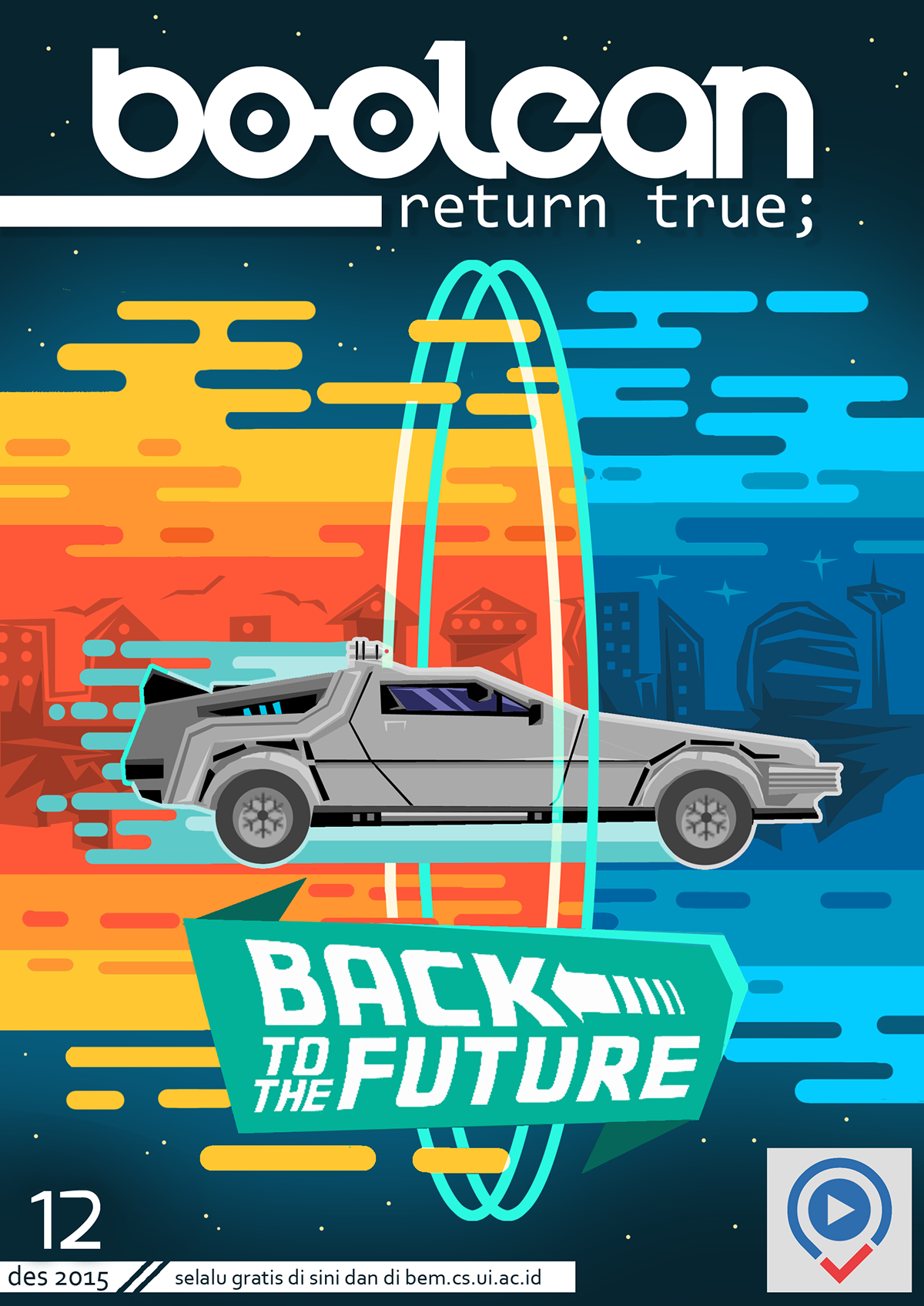 bttf back to the future DeLorean cover Boolean Fasilkom then and now