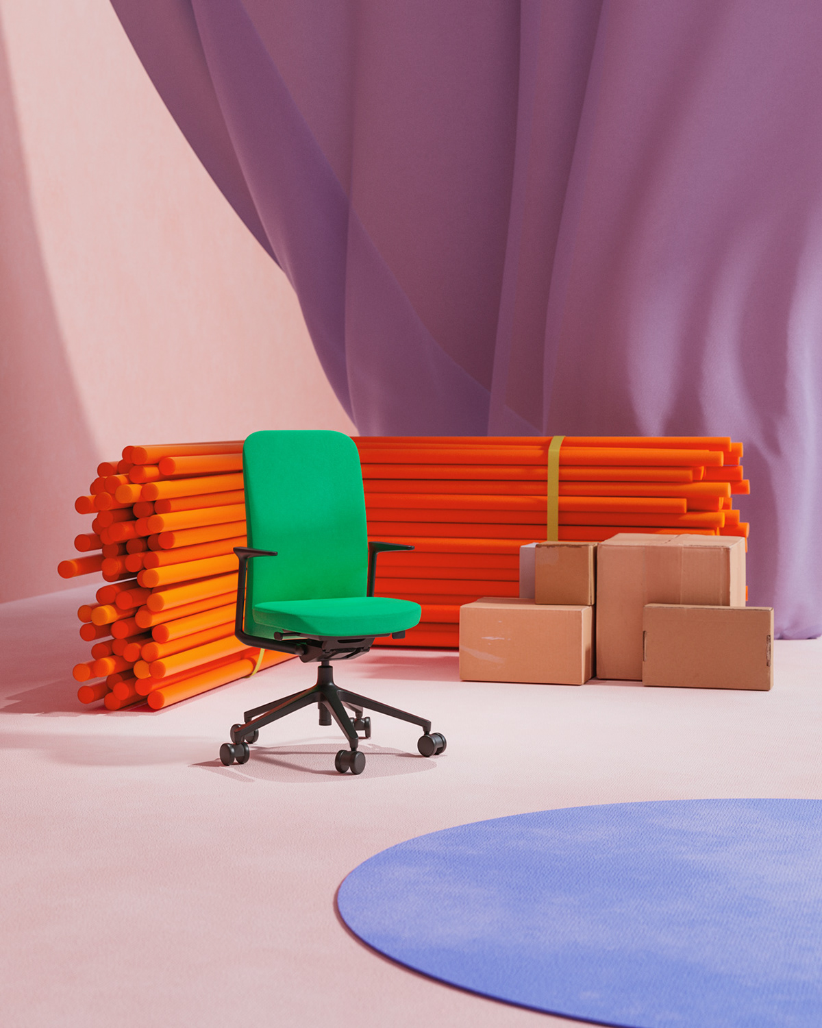 3D architecture CGI chair design furniture installation interiordesign Office product