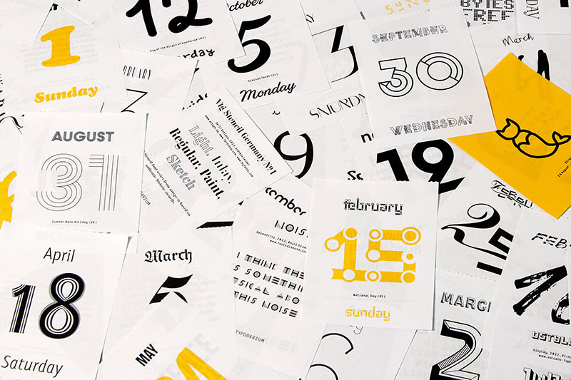 calendar type design font typographical Raban Ruddigkeit Lars Harmsen Hermann Schmidt Mainz typefaces