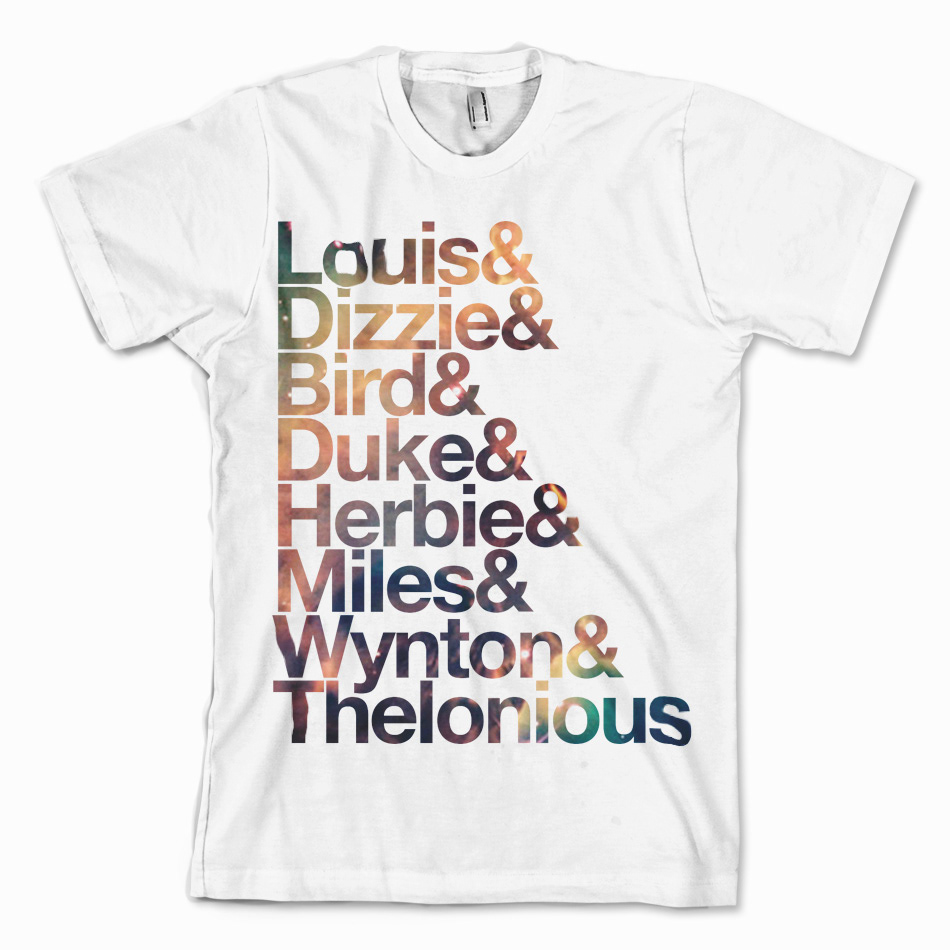 jazz T Shirt apparel tribute helvetica