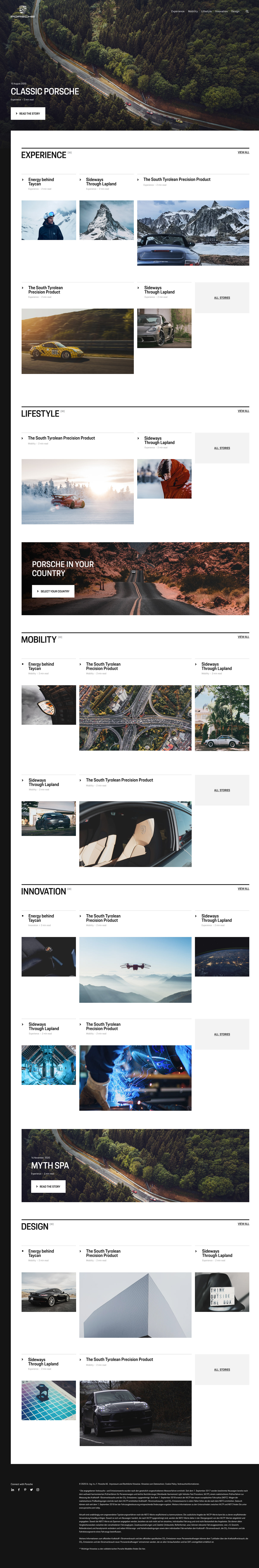 magazine online Porsche design UI ux