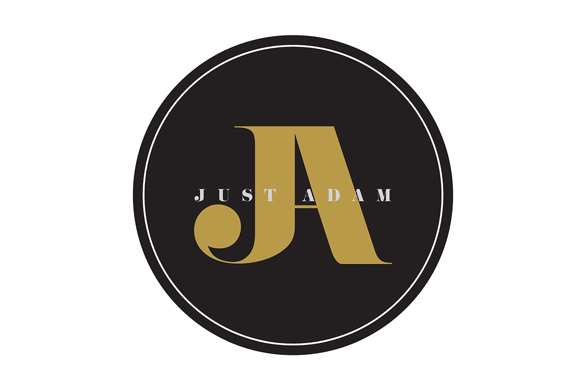 band logo just adam Buble serif black & gold Mockup musician swing rock pop wedding Singer sticker Album