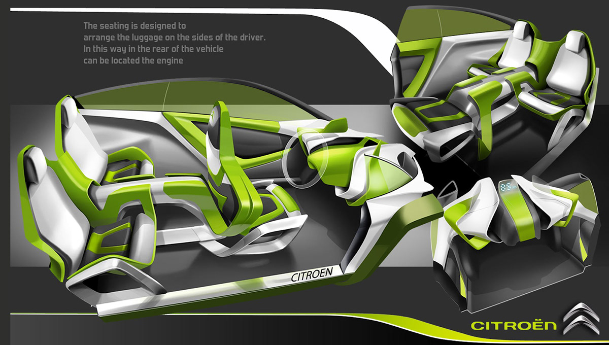 car design car concept  IED design giuseppe ceccio car sketch Citroen Concept 