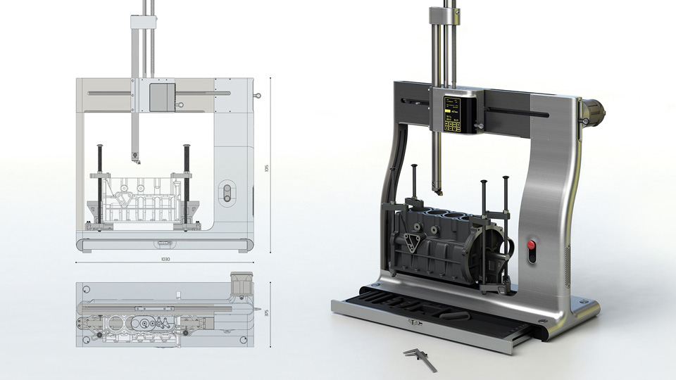 machine tool design product 3D rendering