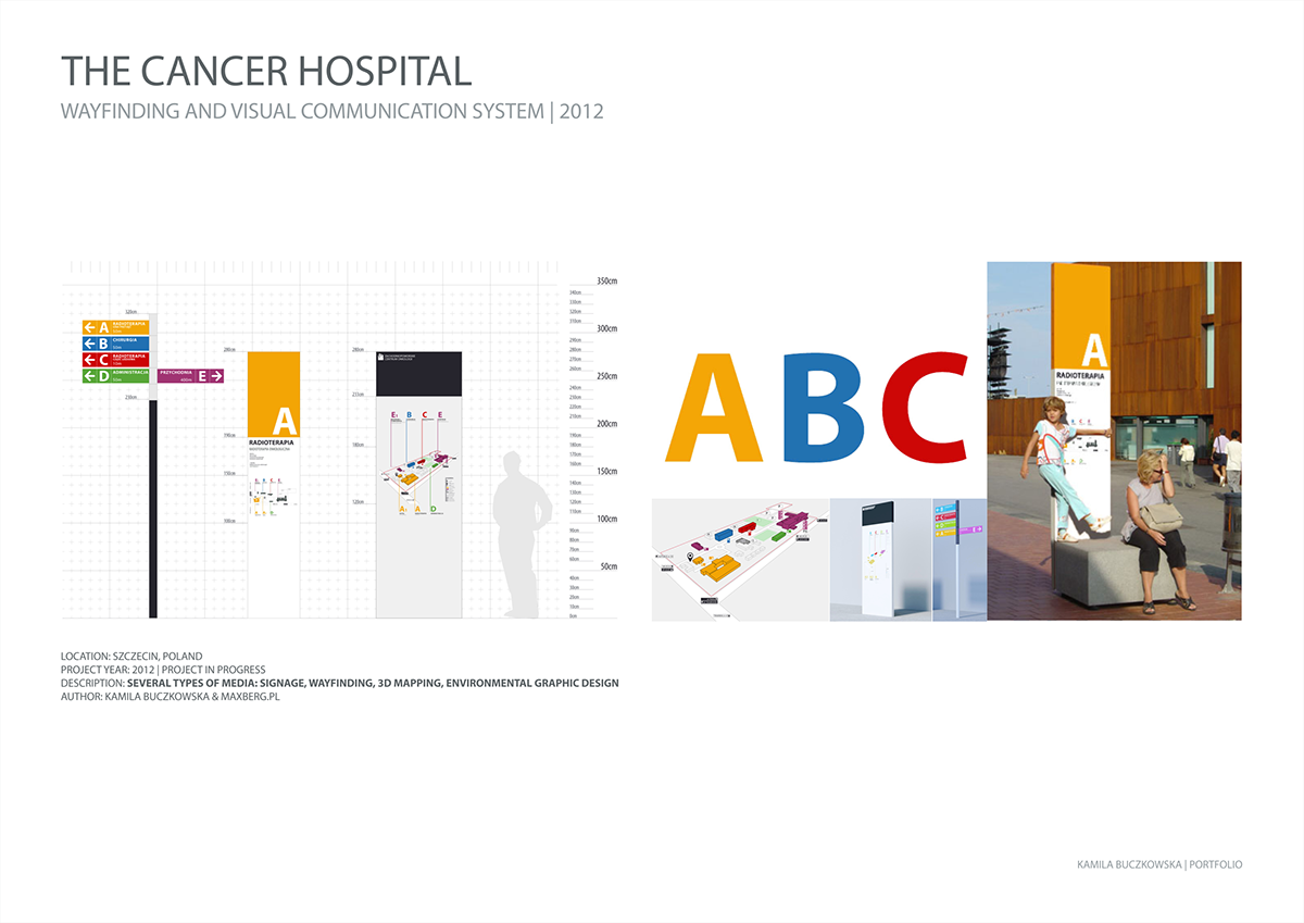 graphic WAYFINDING AND VISUAL Signage wayfinding 3D Mapping environmental graphic Project in Progress design types of media hospital Visual Communication communication visual system communication system