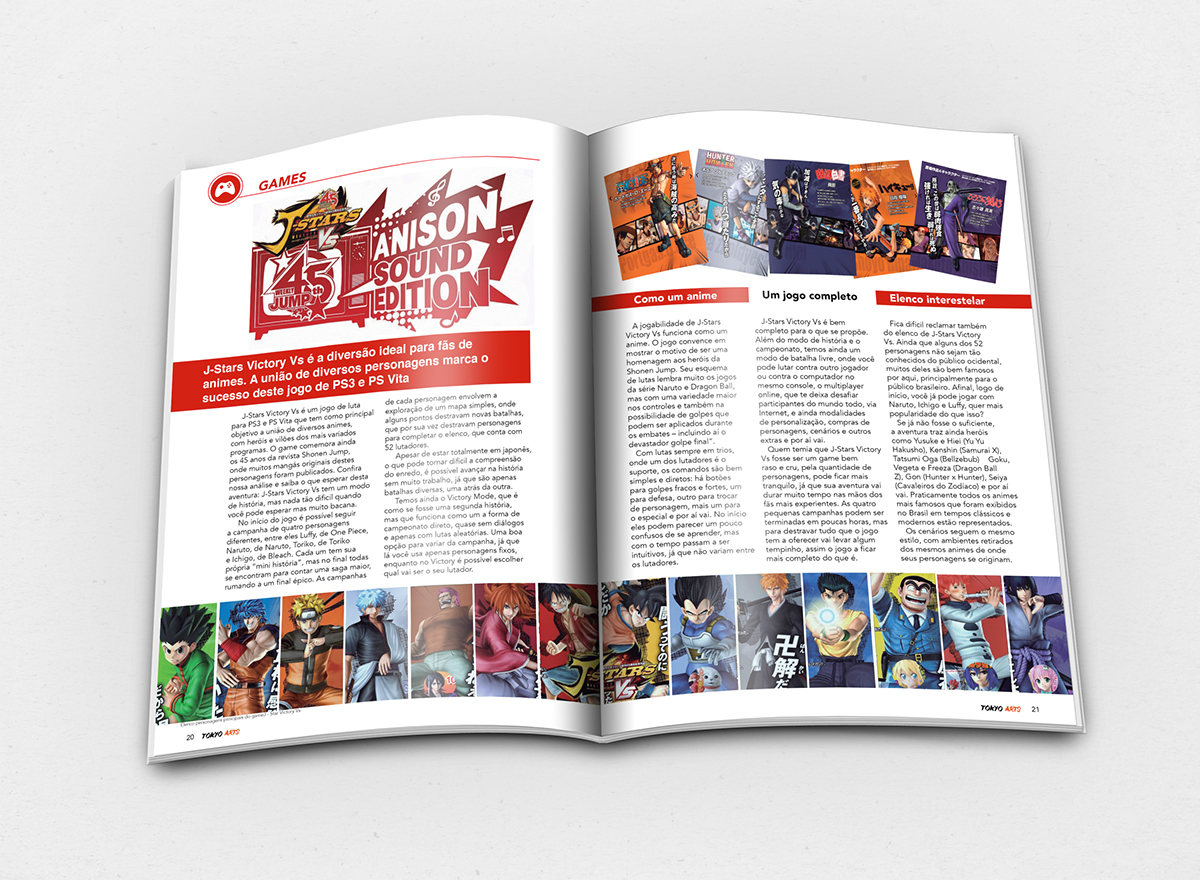 revista magazine diagramação anime cultura japonesa manga Animação Japonesa