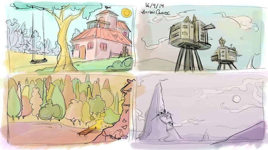 doodle sketch environment concept art background Character