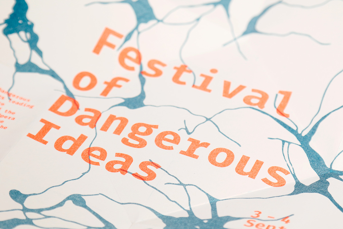 poster brochure ideas brain danger risograph fluoro festival