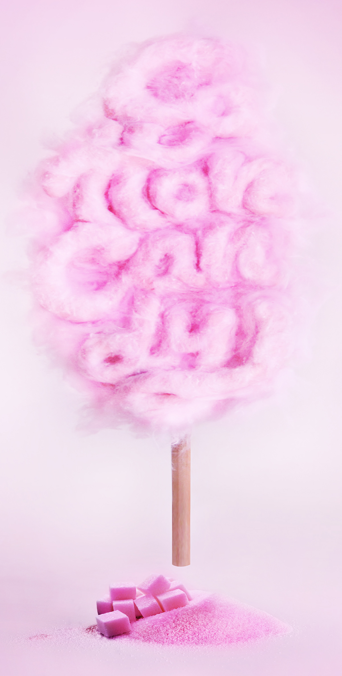 Adobe Portfolio ice cream bubblegum Chewinggum cotton candy Candy cotton Sweets lettering handcrafted materials play Food  gum