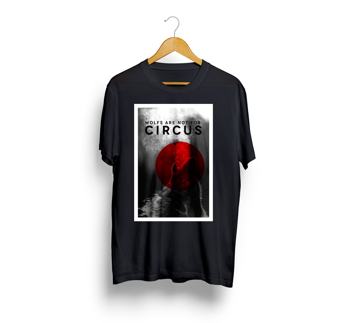 t-shirts design wolf Circus black apparels waqart creative concept