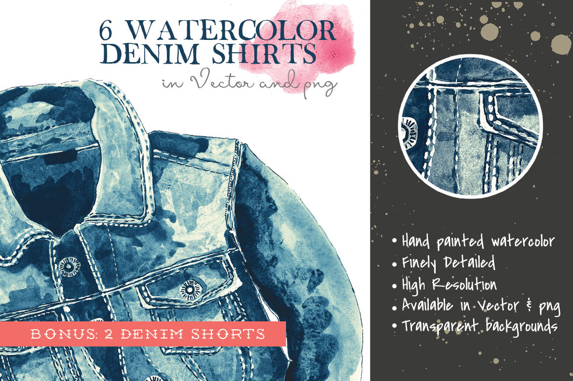 watercolor Denim shirt painting   Digital Art  Fashion  clothes