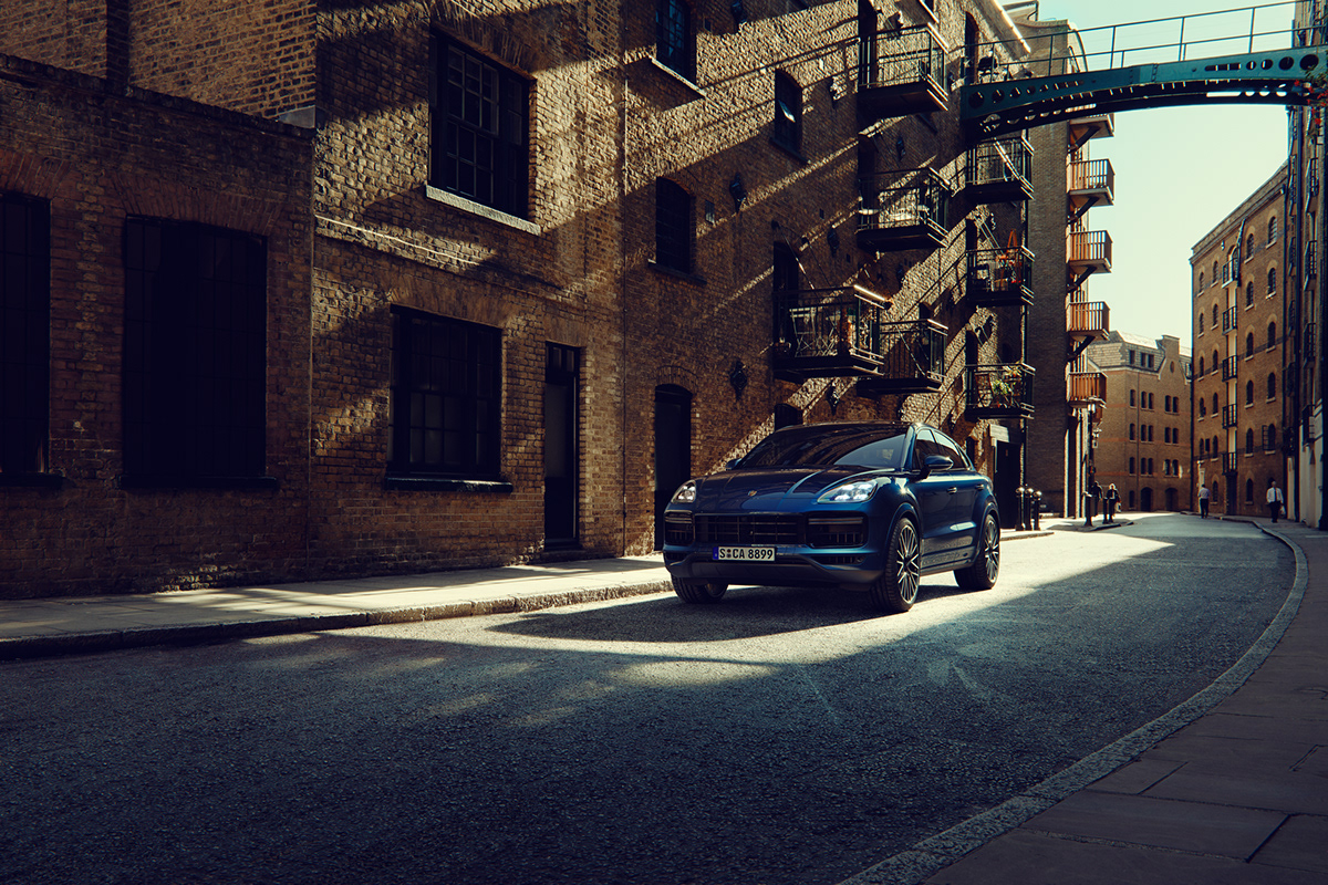 Adobe Portfolio automotive   Cayenne CGI HDRI London Porsche retouching  turbo
