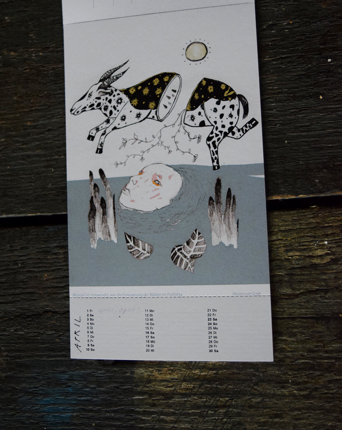 paint editorial mamind design calendar postcard art draw animal