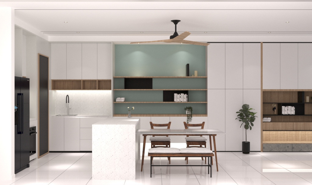 black condominium functional interior design  minimalist muji practical texture paint White wood