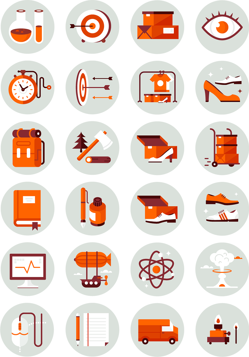 icons illustrations Shopping adventure Transport Magic   devices medicine science