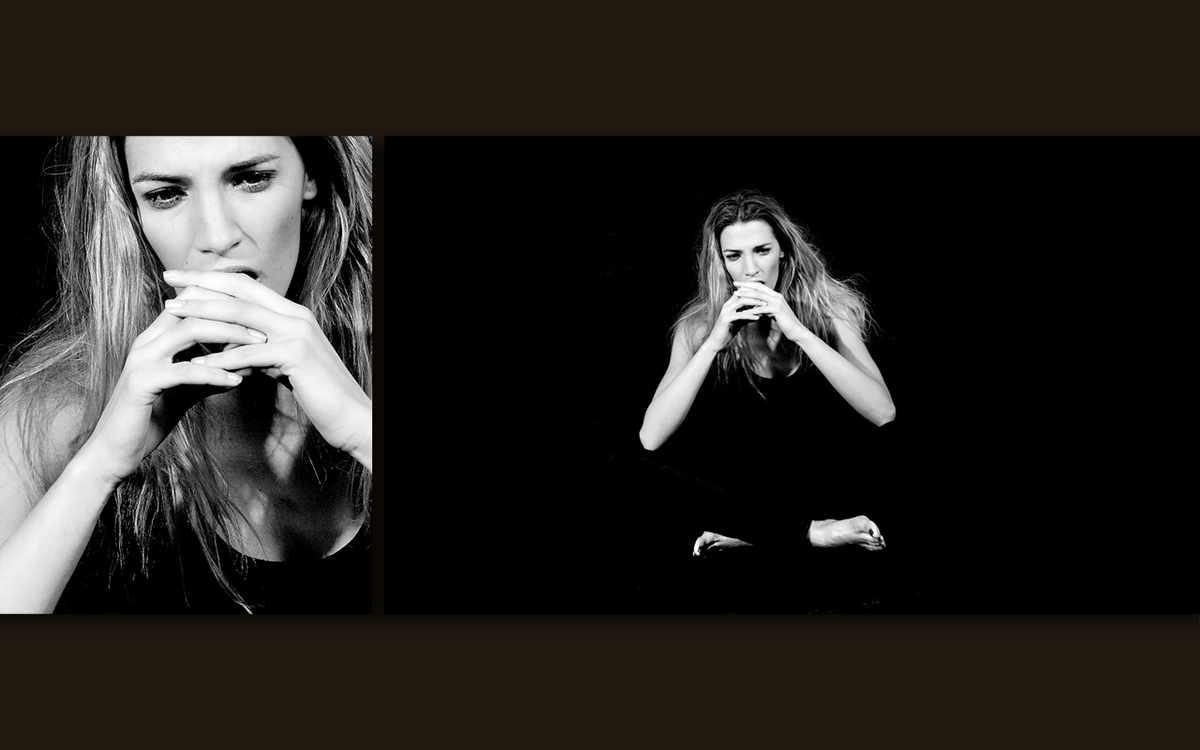 Laura Sánchez model black & white photo