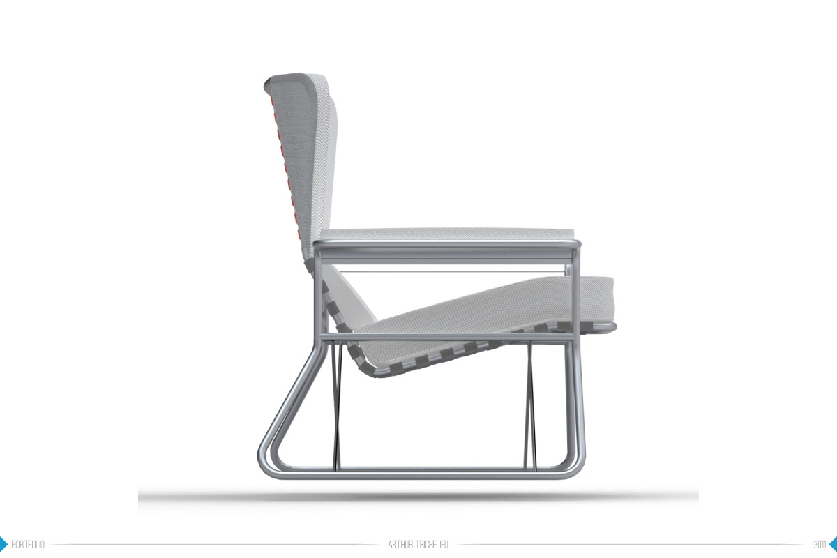 marc berthier  berthier  easy chair  furniture  chair  fabric  aluminium  Lightness  light
