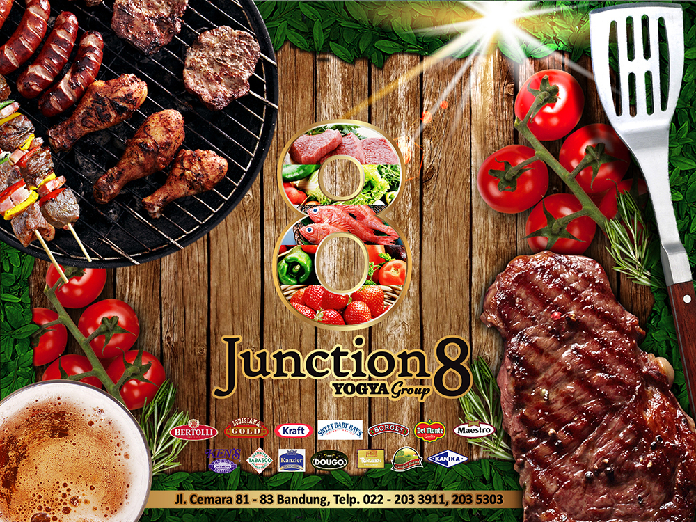 BBQ barbeque western meat Food  grill delicious Christmas new year party design image poster bandung indonesia