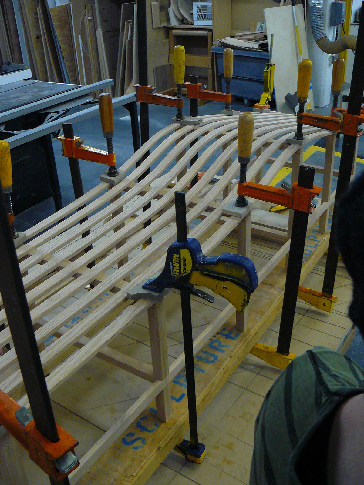 bench furniture  Woodworking Steam bending  craft  roller coaster ken proportioning system ergonomic one-of-a-kind