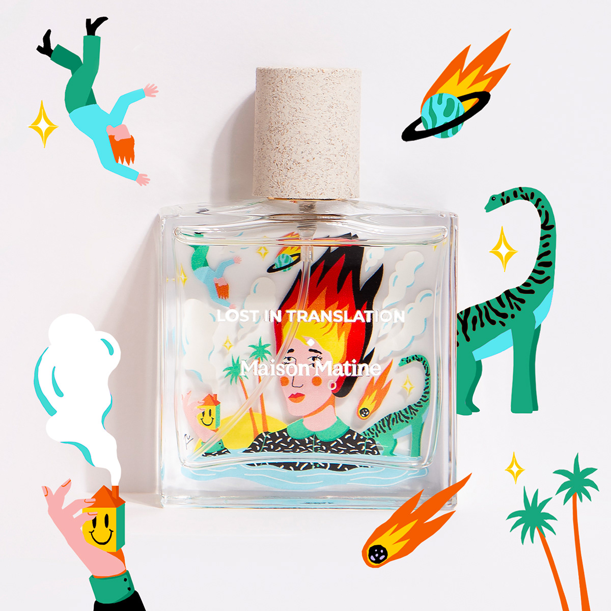 Collaboration design dinosaure fire ILLUSTRATION  perfume product