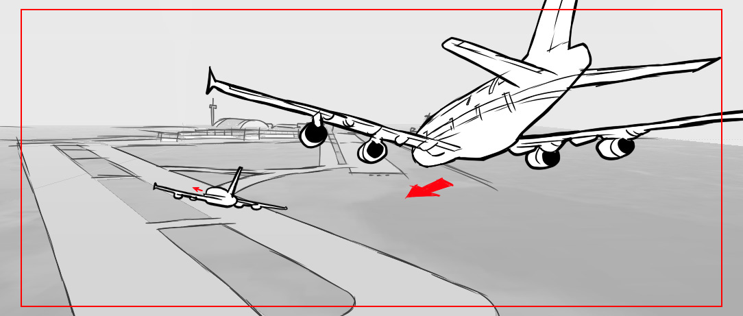 story board  animatic sequence Sequential Art Story telling airport security Chase 3d animation stewardess camera movement traveller commercial airplane