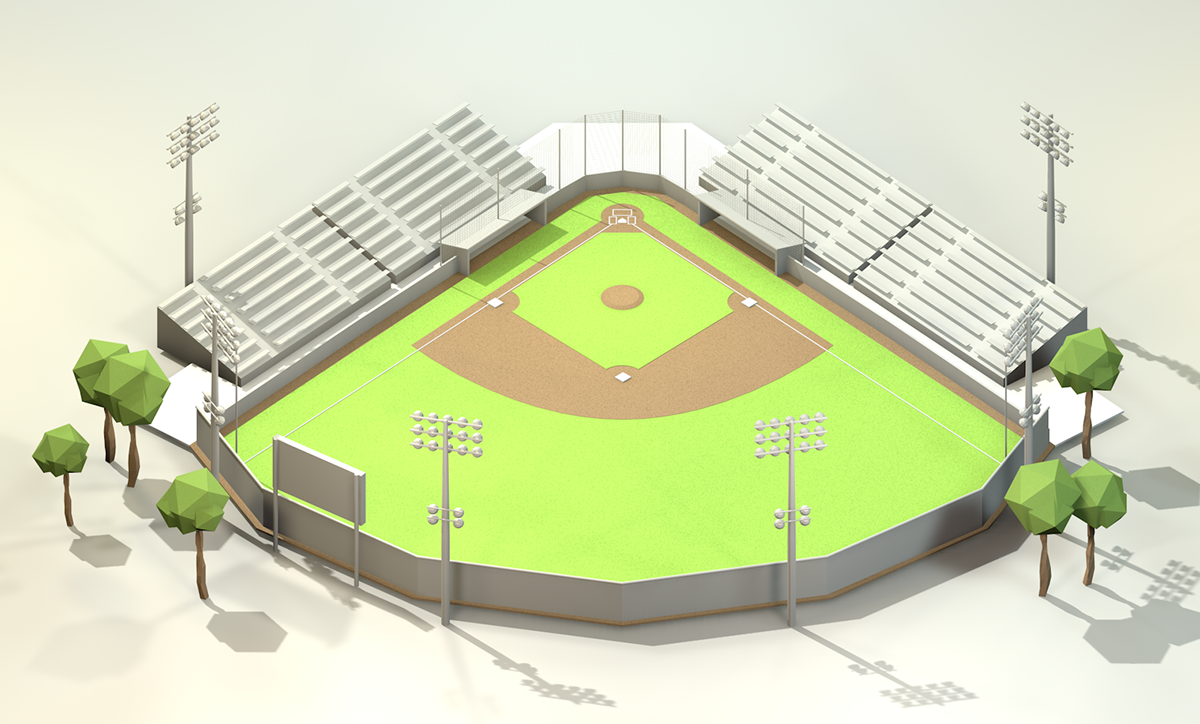baseball Baseball Stadium Baseball Game iOS Game game Level Design design stadium buster posey buster bash Low Poly Render 3D cinema 4d