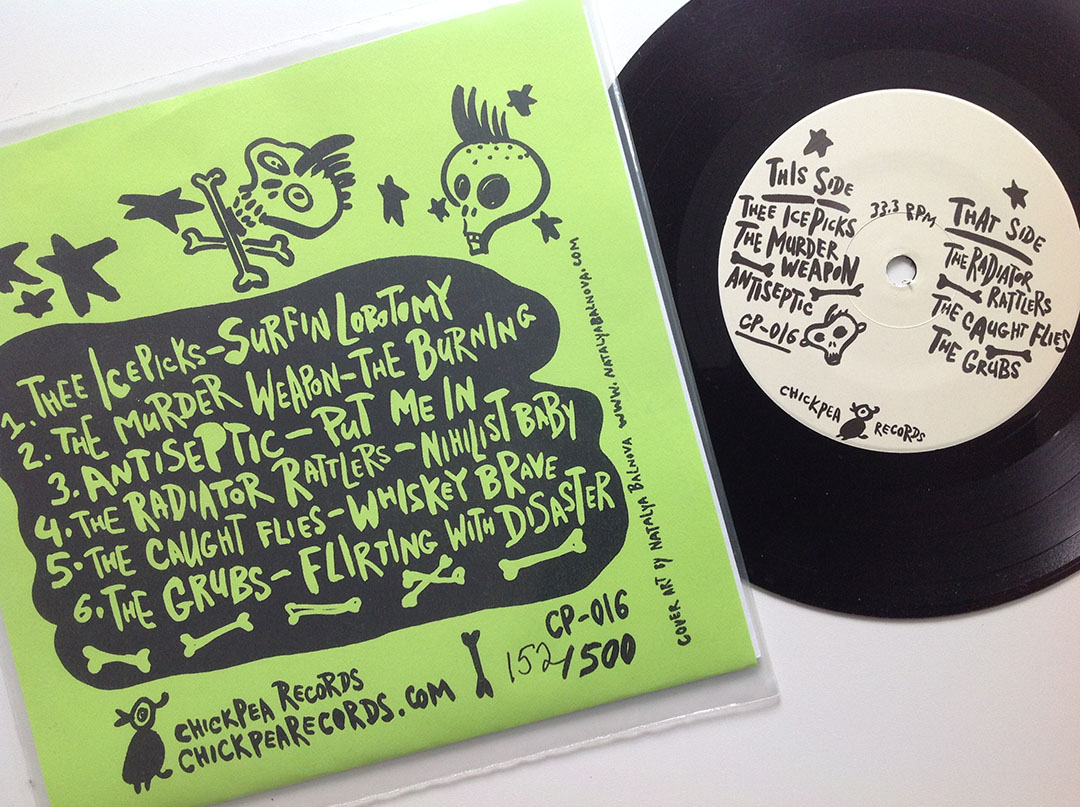 skulls CD packaging green black Zine  natalya balnova hand-lettering