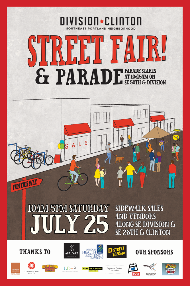street fair portland oregon Portland Division Clinton street fair poster poster Block Party