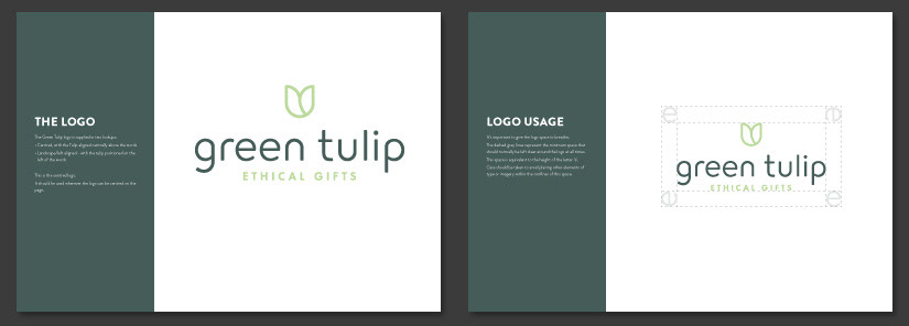 logo icon design  green Ethical Gift Shop tulip Sustainable character illustration