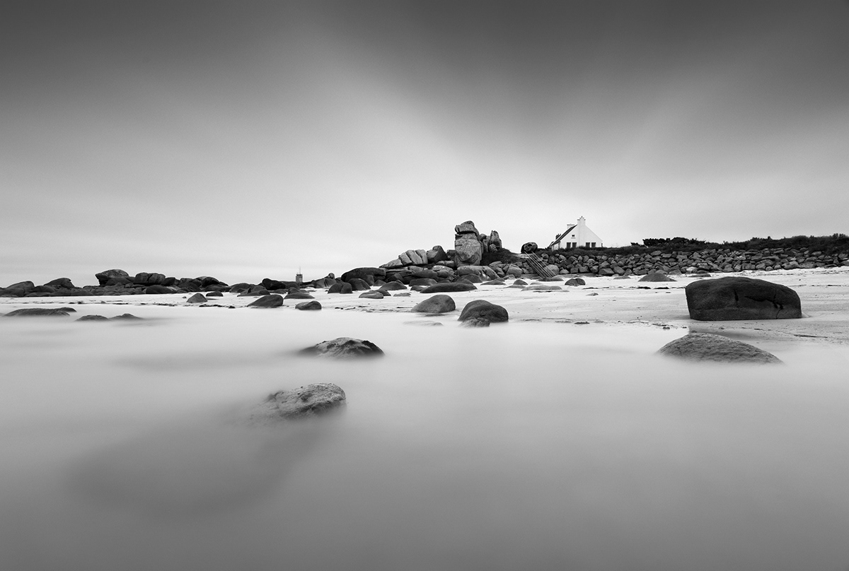 black and white brittany fine art long exposure mood Photography  seascapes