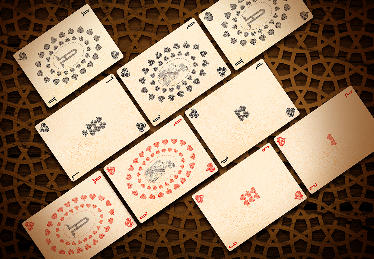 Poker cards playing Packaging mughal Miniature islamic Classic