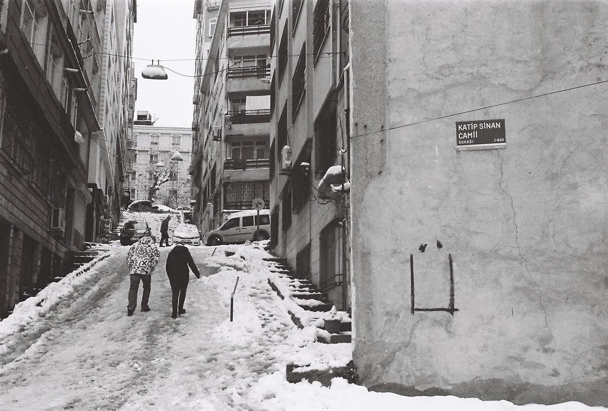 winter kar snow istanbul kış yolda Street blackandwhite Analogue analog canonet