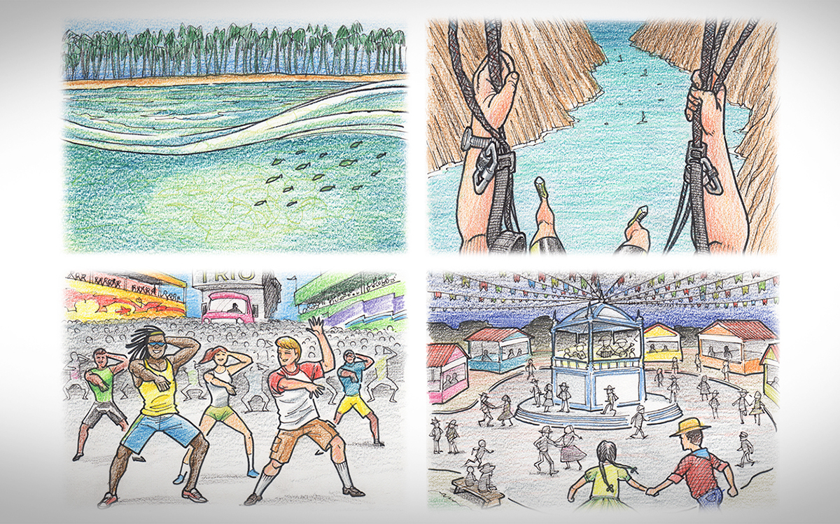 Ilustração storyboard campanha ad campaign Turismo turism bahia Bahiatursa