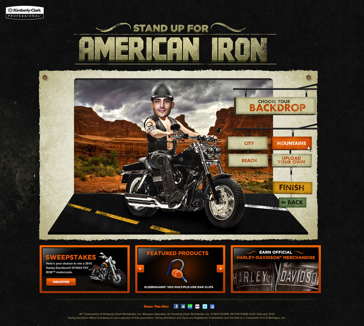motorcycle grunge UI Harley Davidson Flash