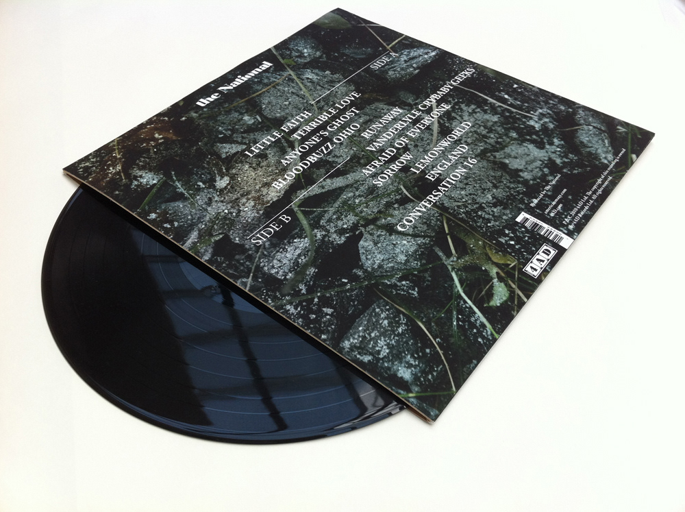 the national high violet Album LP cover indie rock transparent White ink anagram dutch