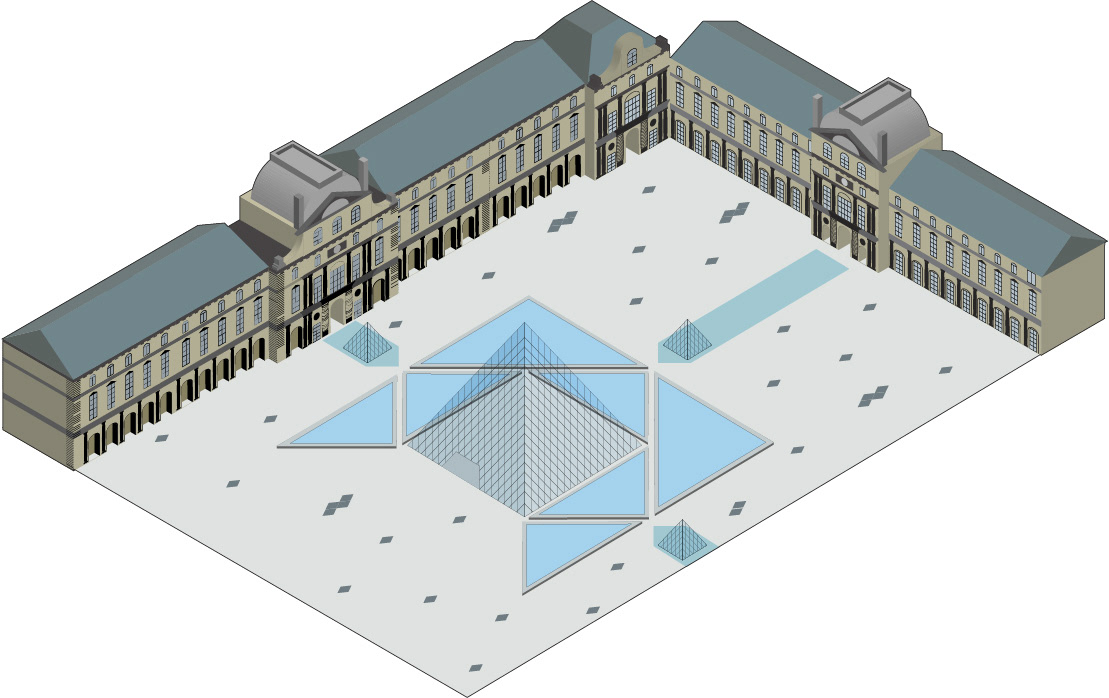 louvre 3D isométrie Paris