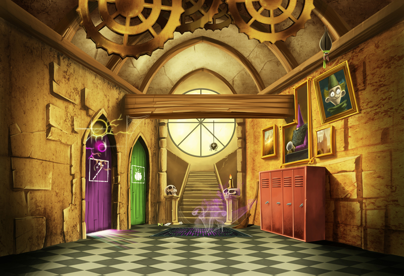 fantasy background forrest Castle wizard school Island floating island village gloomy swamp Magical avatar menu design