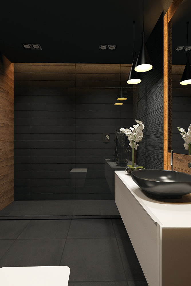bathroom black style  Minimalism