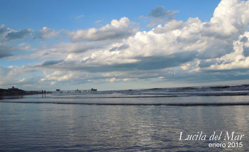 Seaside clouds beach argentina storm seascape