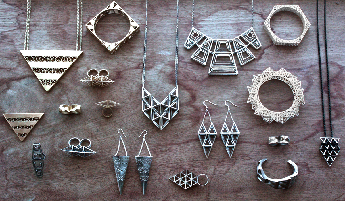 jewelry geometric faceted Architectural Jewelry architectural 3d printed Rapid Prototyping sterling silver gold