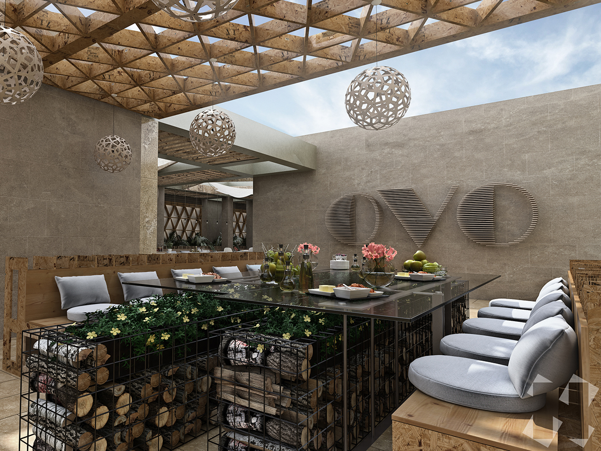 exterior restaurant terrace 3D CG archviz decor 3dsmax photoshop vray Render rendering modelling postprocessing
