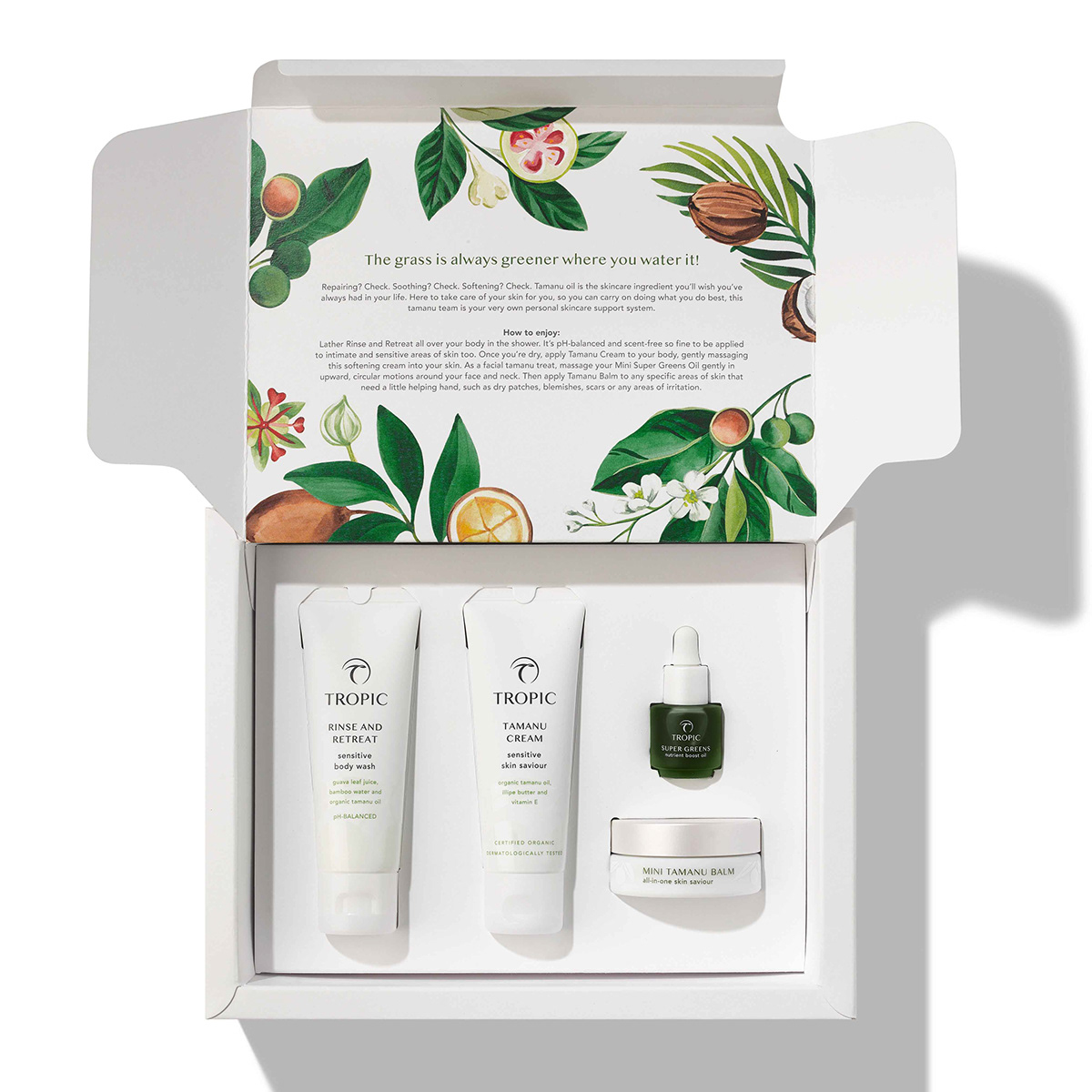 beauty botanical branding  design Packaging Painted pattern skincare Tropical watercolour