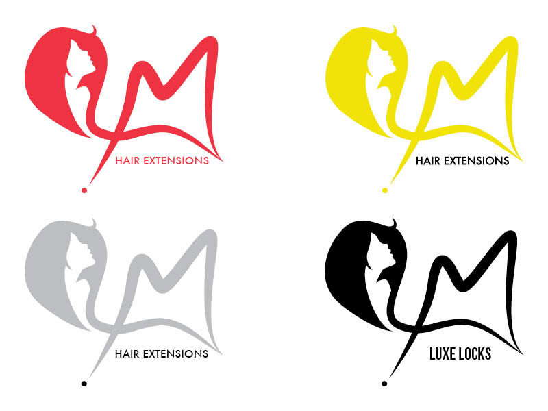 logo HAIR EXTENTSION modern edgy friendly symbol cursive Silhouette