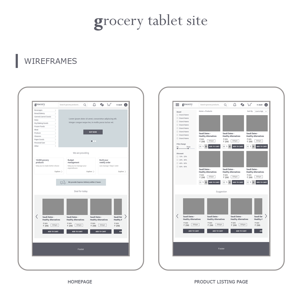 Grocery website Website mobile site tablet website responsive website wireframe