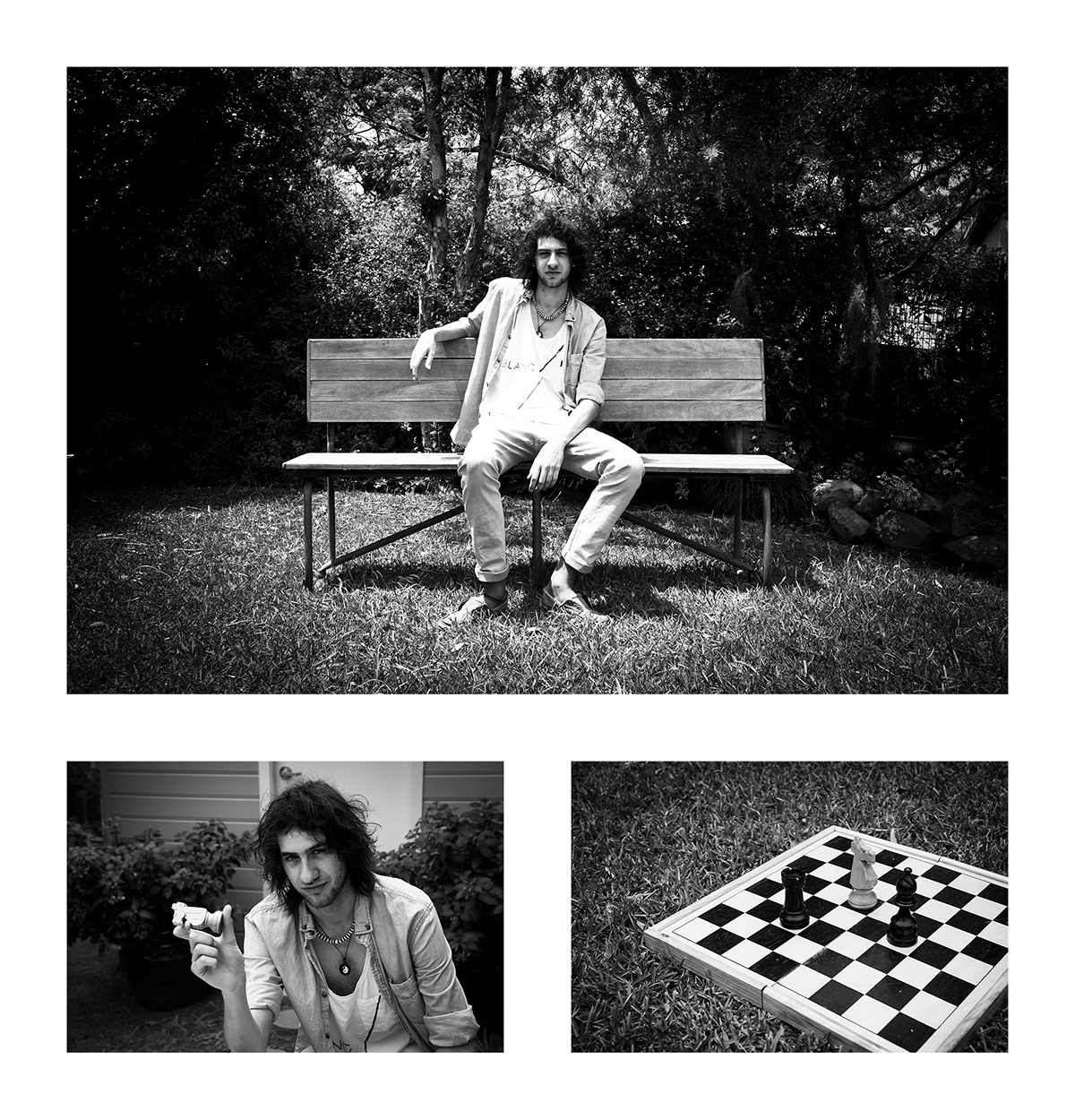 Photography  Portraiture blackandwhite chess garden