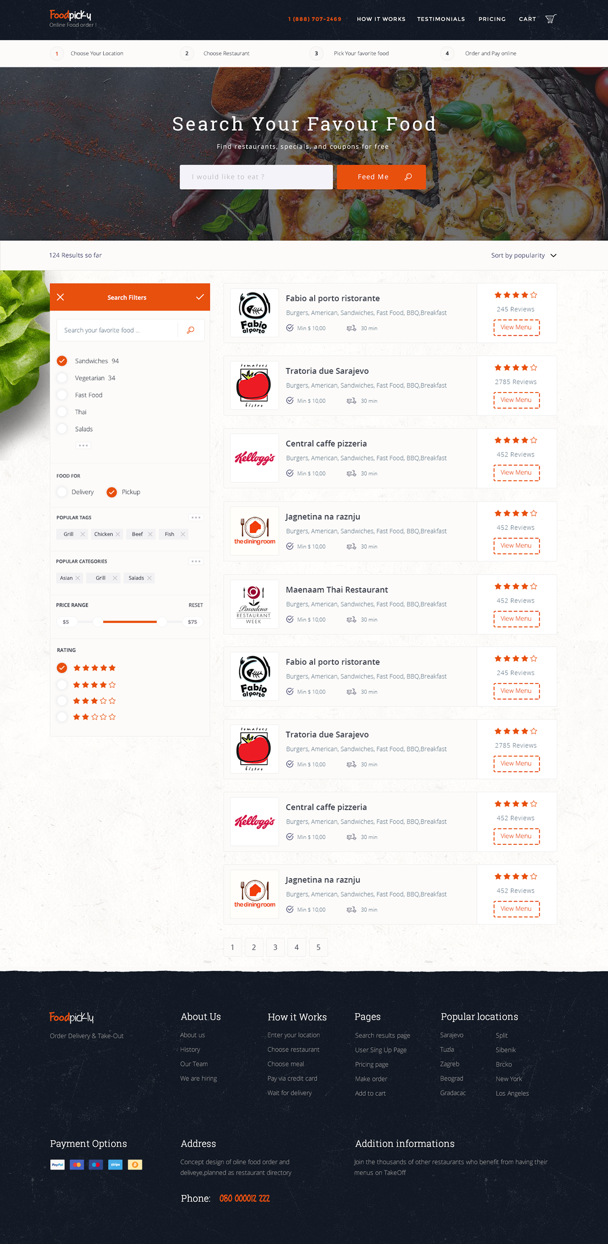 bootstrap template codenpixel restaurants Food  Order delivery