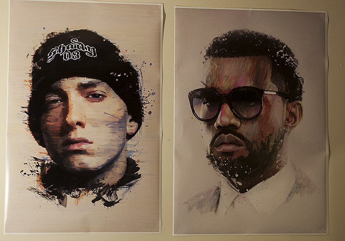 Lupe Fiasco Kanye West hip hop brandon Spahn poster Drake eminem Pop Art splatter paint design