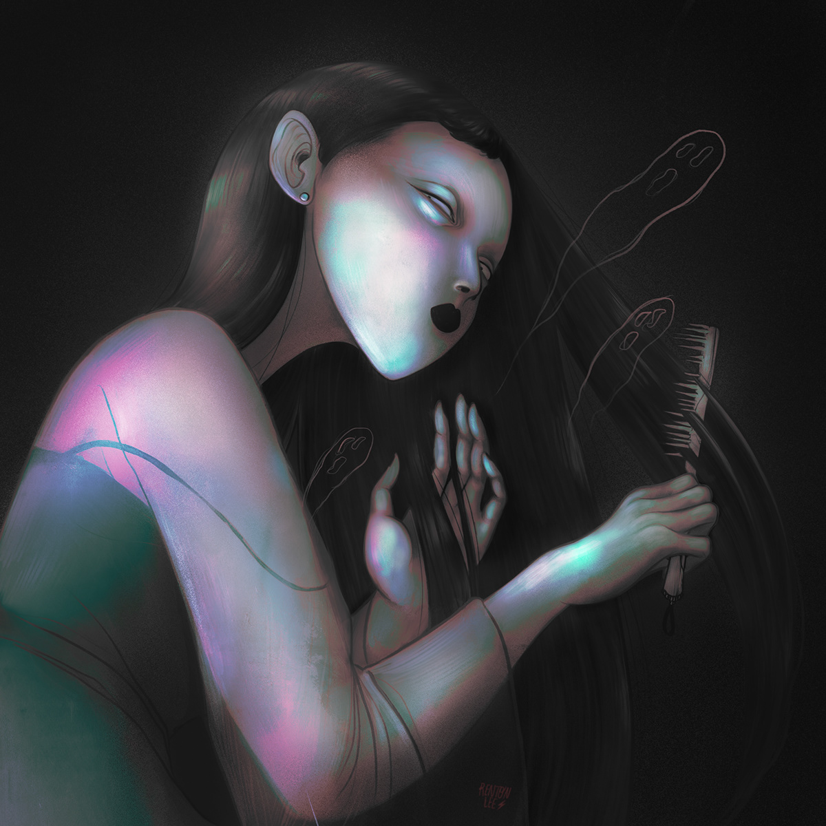 artwork brush Digital Art  ghost ILLUSTRATION  Magic   Procreate spirit spooky witch