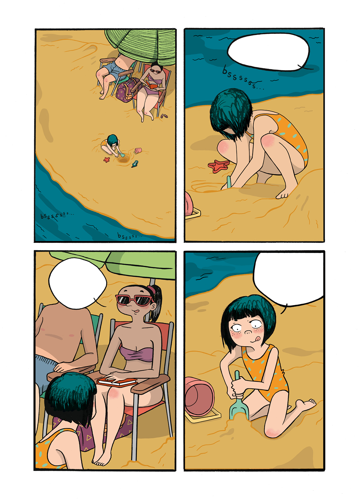 niña comic playa beach girl littlegirl
