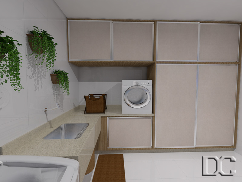 design de interiores interior design  Design de móveis furniture design  Área de Serviço laundry room